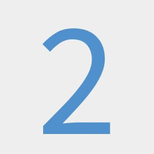 Number 2 in the colour blue
