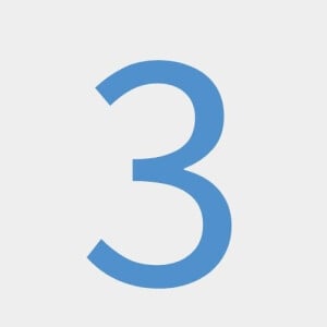 Number 3 in the colour blue
