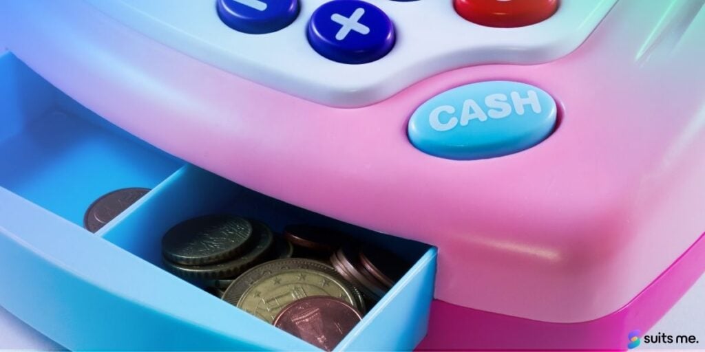 Euro Coins in a Toy Cash Register. Representing the Difficulties of Opening a UK Bank Account as a Non-Resident