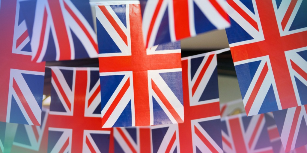 United Kingdom flags hanging