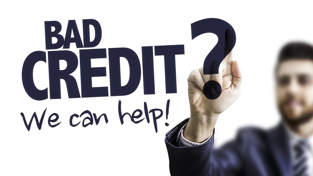 Bad credit? We can help in bold text with a person giving instructions