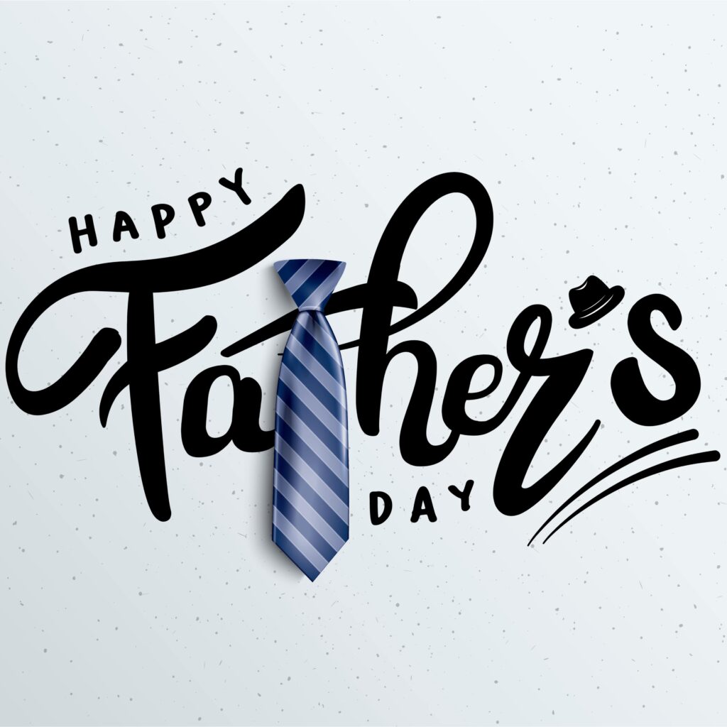 Happy Fathers Day Text with Tie