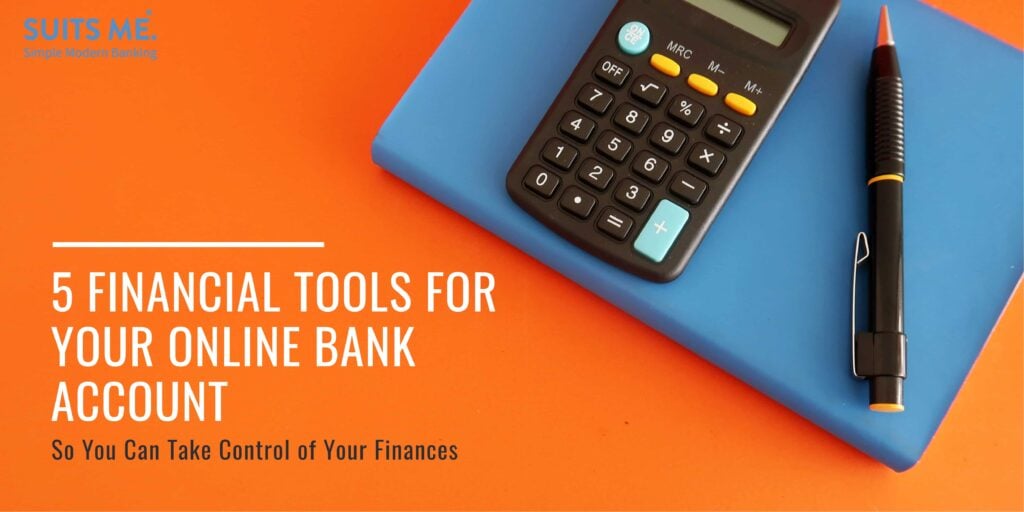 A black calculator and a pen on blue notebook , on orange background with copy space. Concept of money planning, financial management