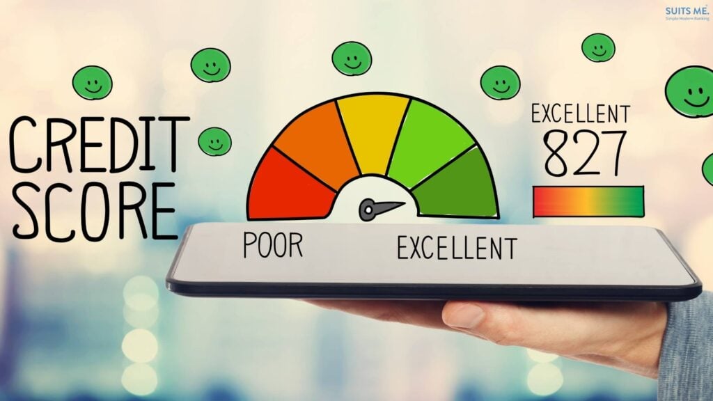 Credit Score drawing with score pointed to excellent