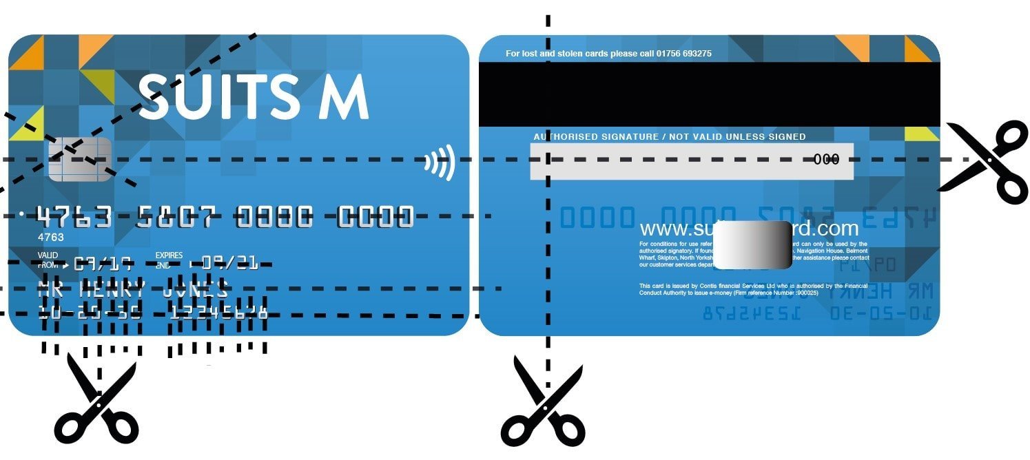 How to cut up a bank card - Where to cut