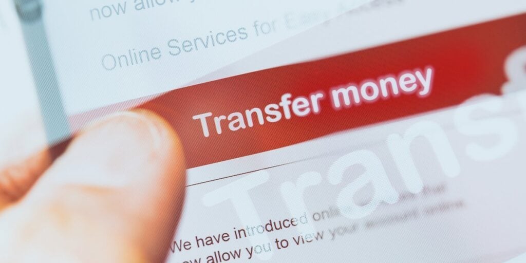 Transferring money online