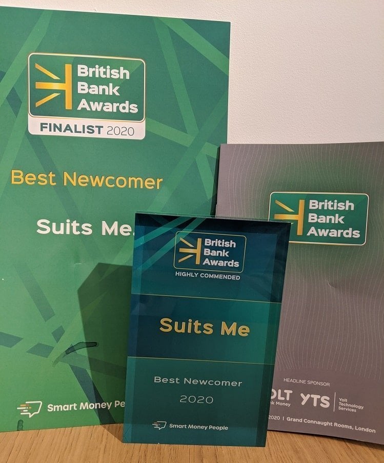 Suits Me® Highly Commended Best Newcomer British Bank Award