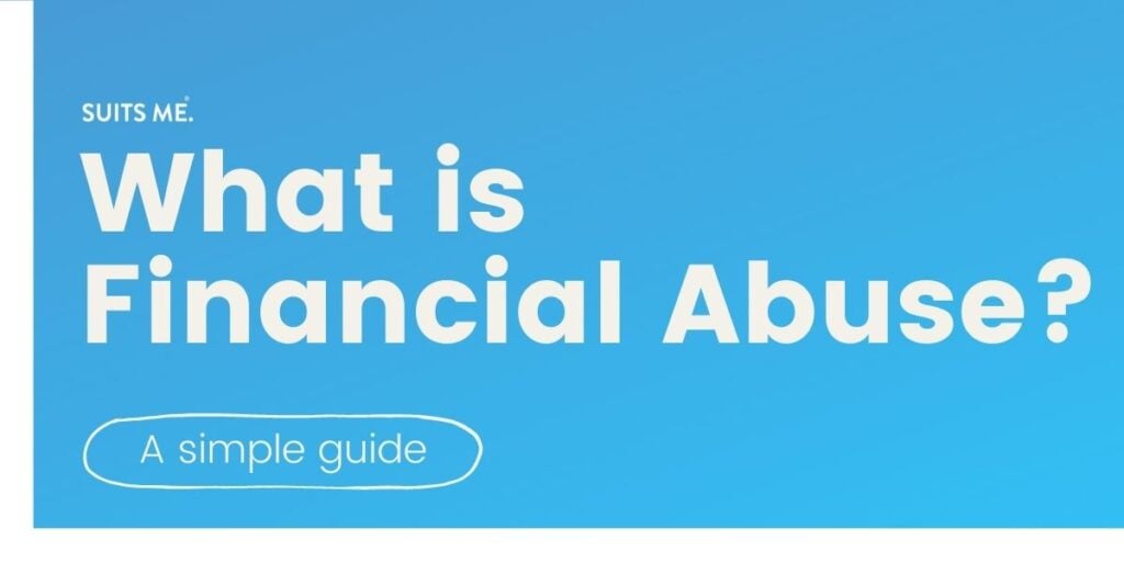 What is Financial Abuse? bold text on blue background