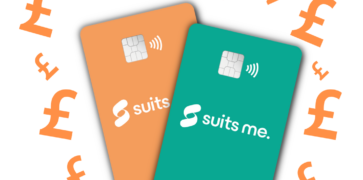 Suits Me® Money Makers, two suits me cards with orange pound signs surrounding